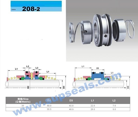 208-2 Lowara Mechanical Seal 30mm 35mm Rotary Seat Seal For Sanitary Pump